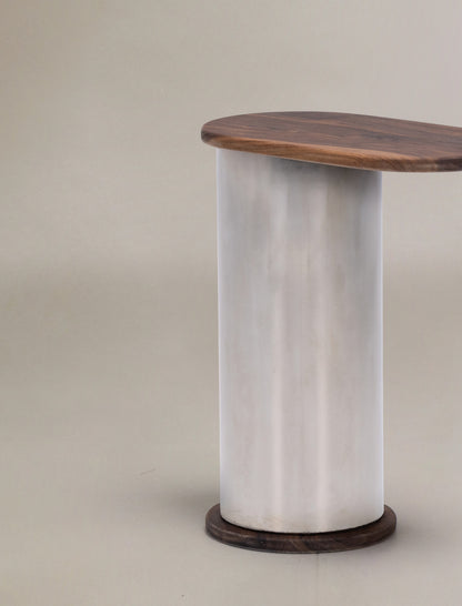 The SOMETHING ON THE SIDE side table in solid walnut