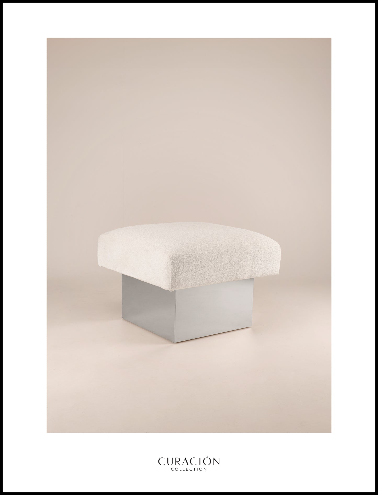 The CLIFTON IN BALANCE OTTOMAN in stainless steel