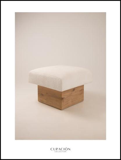 The CLIFTON IN BALANCE OTTOMAN in oak